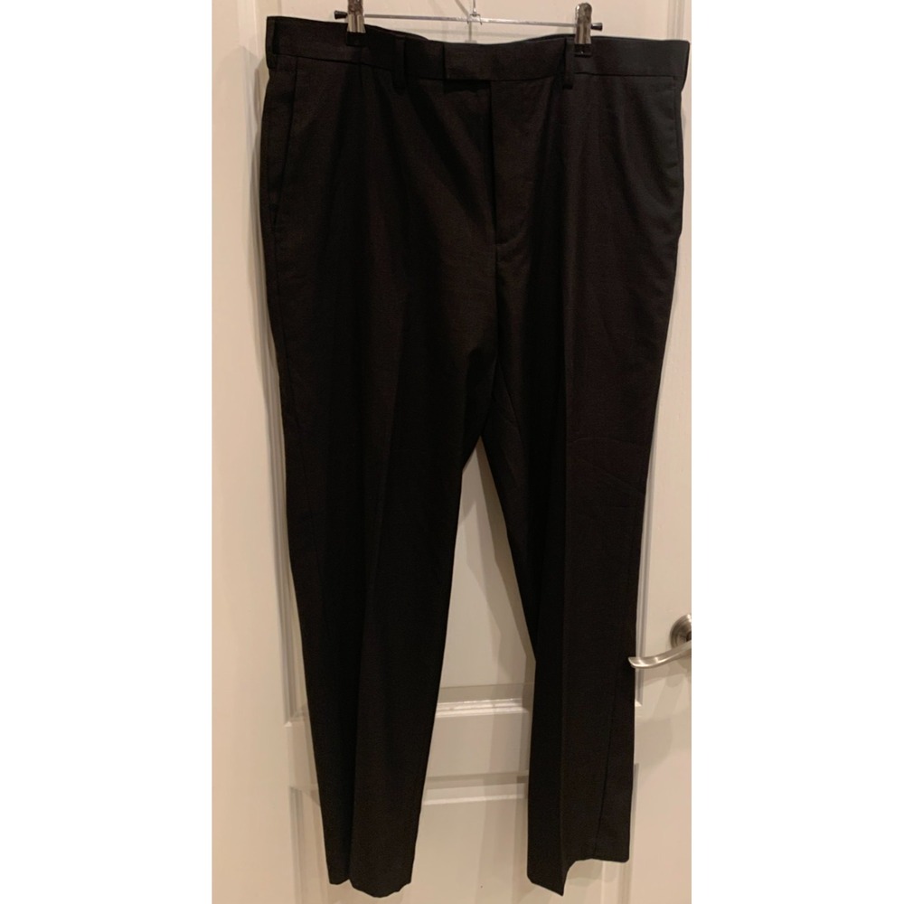 Perry Ellis Portfolio Pleated Dress Pants Men's 38 x 32 Mid‎ Rise Black Office
